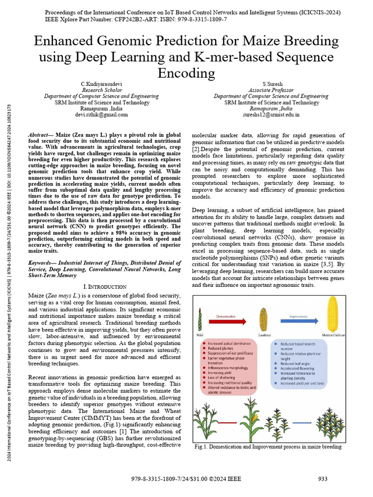 Enhanced Genomic Prediction For Maize Breeding Using Deep Learning and ...