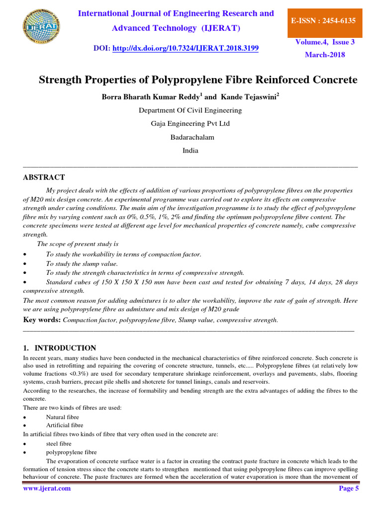 Strength Properties of Polypropylene Fi | PDF | Concrete | Civil ...