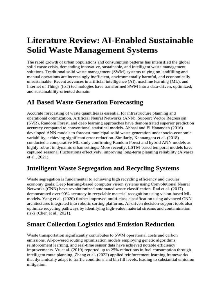 Literature Review Solid Waste Mangement | PDF | Climate Change ...