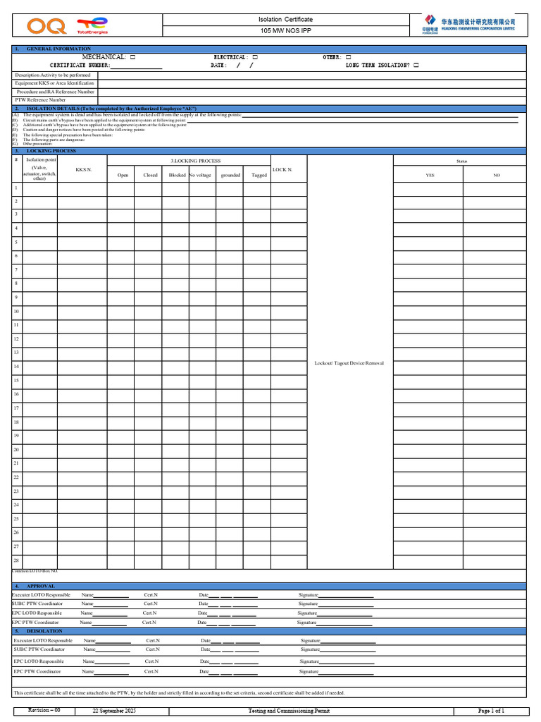Isolation Certificate Revised | PDF | Electrical Engineering | Electricity