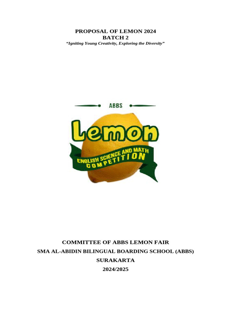 Proposal of Lemon Revisi | PDF | Science | Creativity