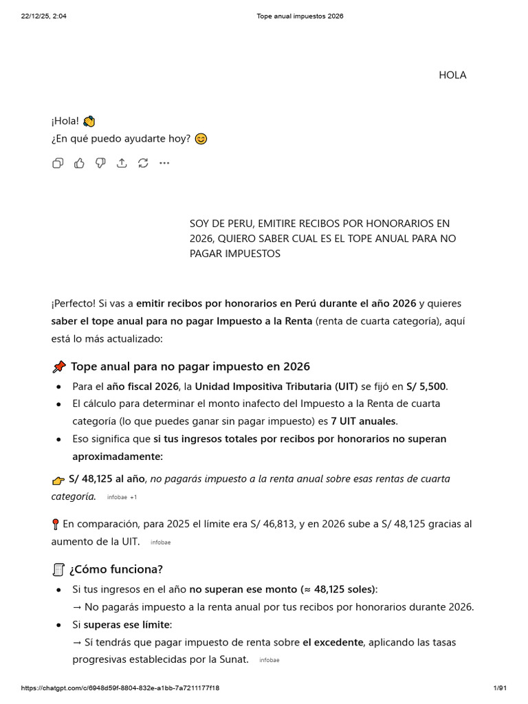 Tope Anual Impuestos 2026 | PDF | Impuestos | Impuesto sobre la renta