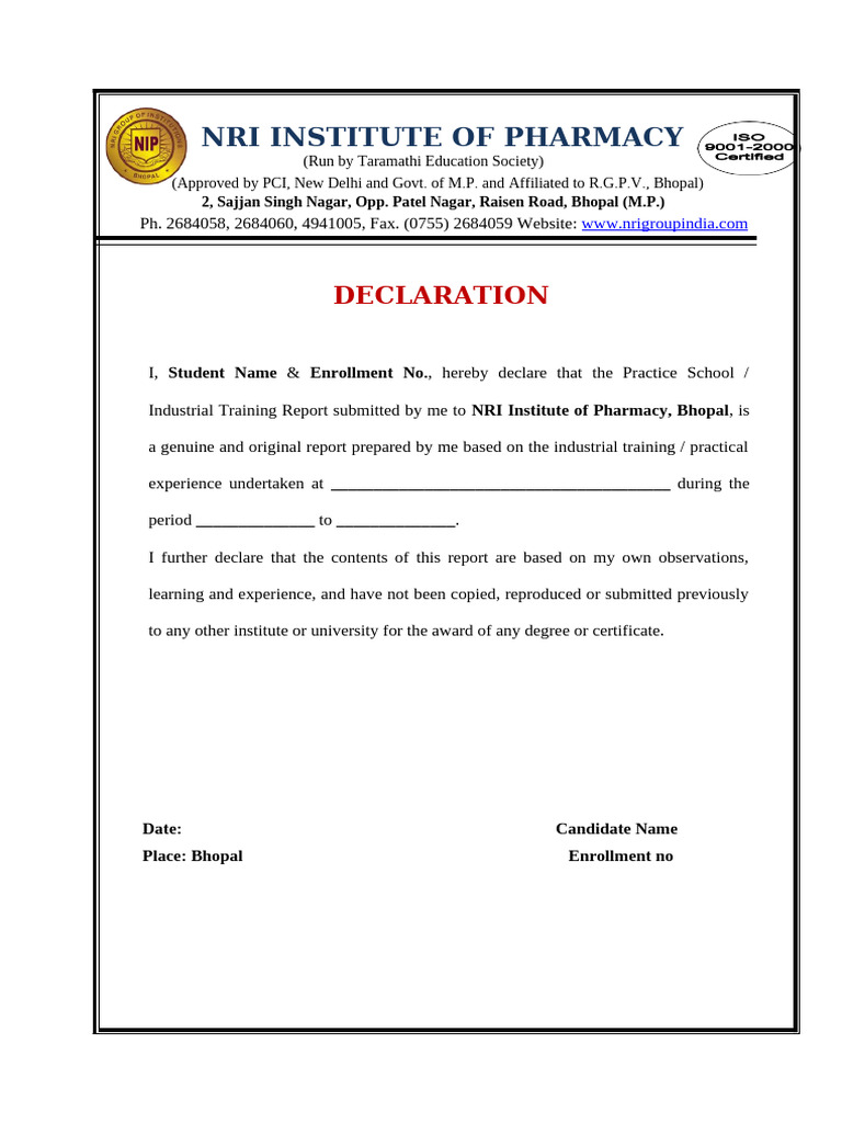 Declaration | PDF