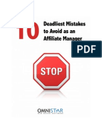 Ten Deadliest Mistakes to Avoid as an Affiliate Manager