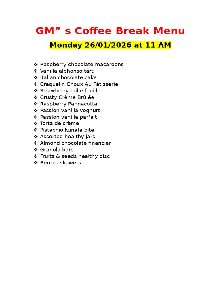 Meeting Room 10 CB Menu | PDF
