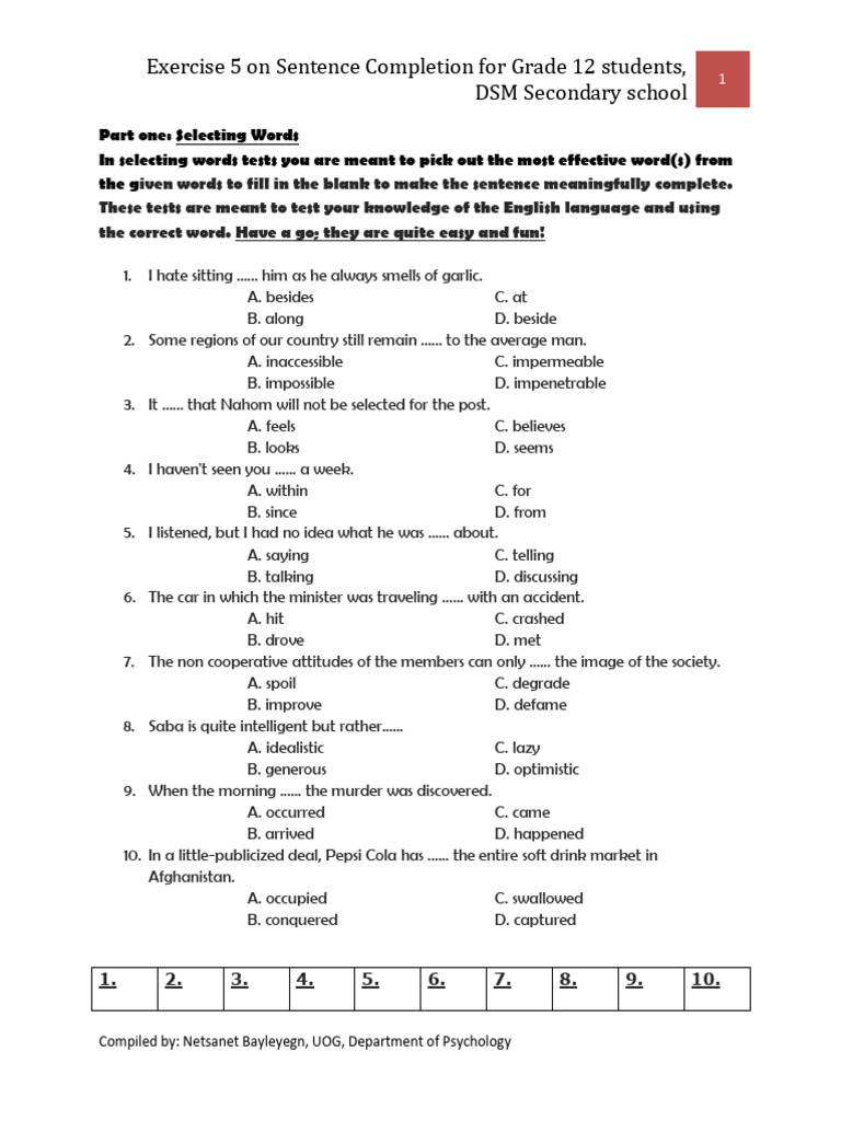Apptitude Exercise 5 | PDF