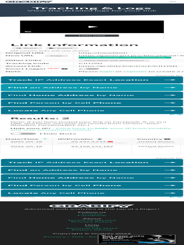 Tracking - Grabify IP Logger & URL Shortener | PDF