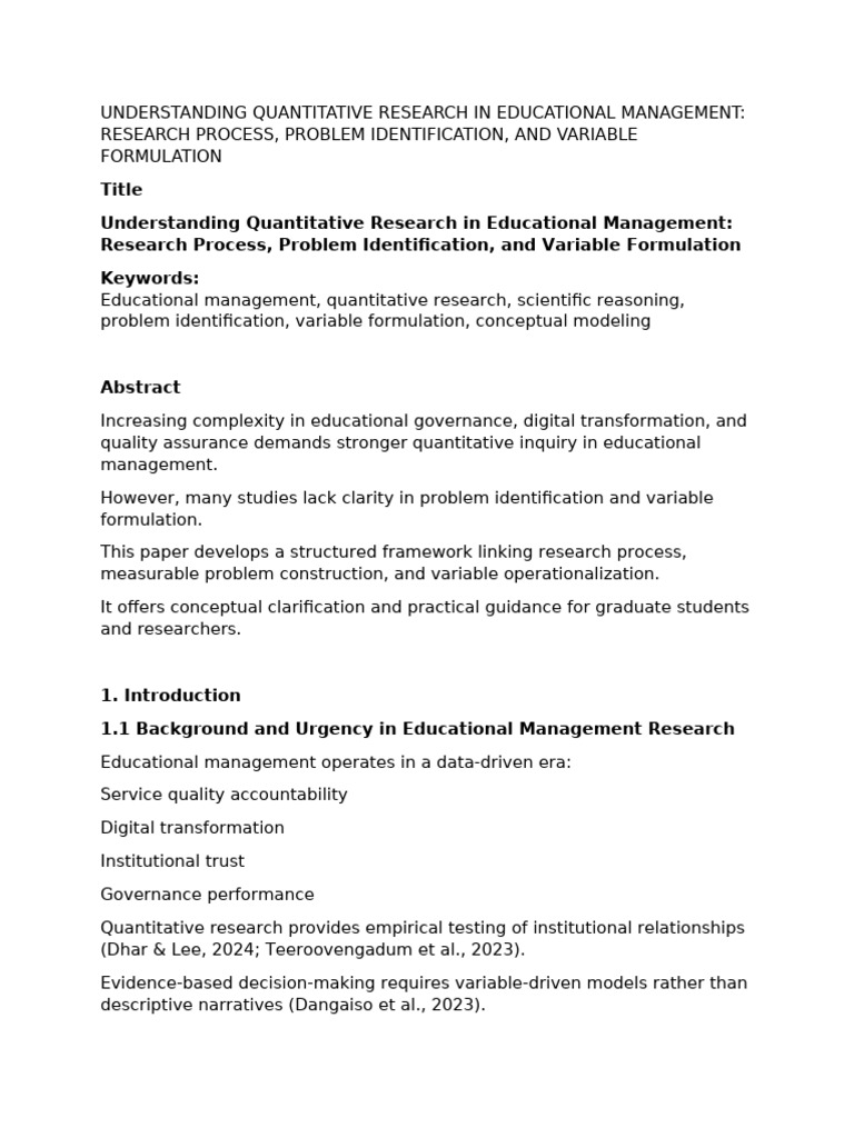 Understanding Quantitative Research in Educational Management Sent ...