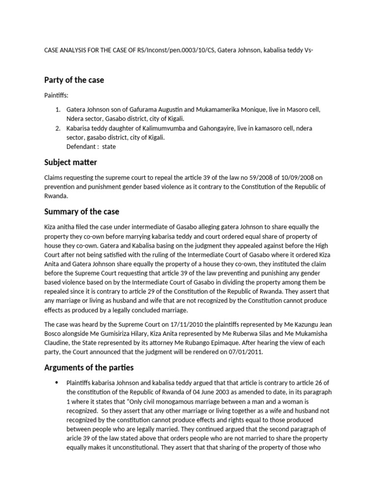 Case Analysis For The Case of Rs | PDF | Public Law | Law Of The United ...