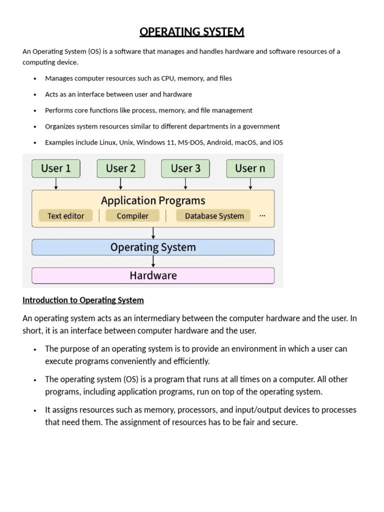 Bca 2 Sem Os Notes UNIT 1 | PDF | Operating System | Kernel (Operating ...