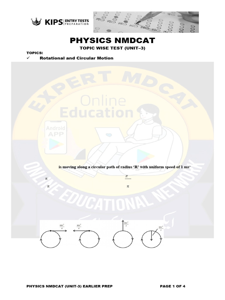 Unit-3 Physics Student | PDF | Acceleration | Rotation Around A Fixed Axis
