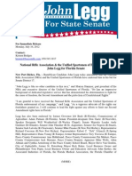 National Rifle Association & The Unified Sportsmen of Florida Endorse John Legg For Florida Senate