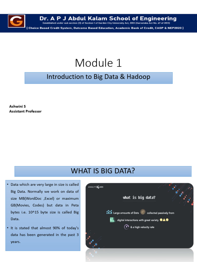 Big Data Module 1 | PDF | Apache Hadoop | Map Reduce