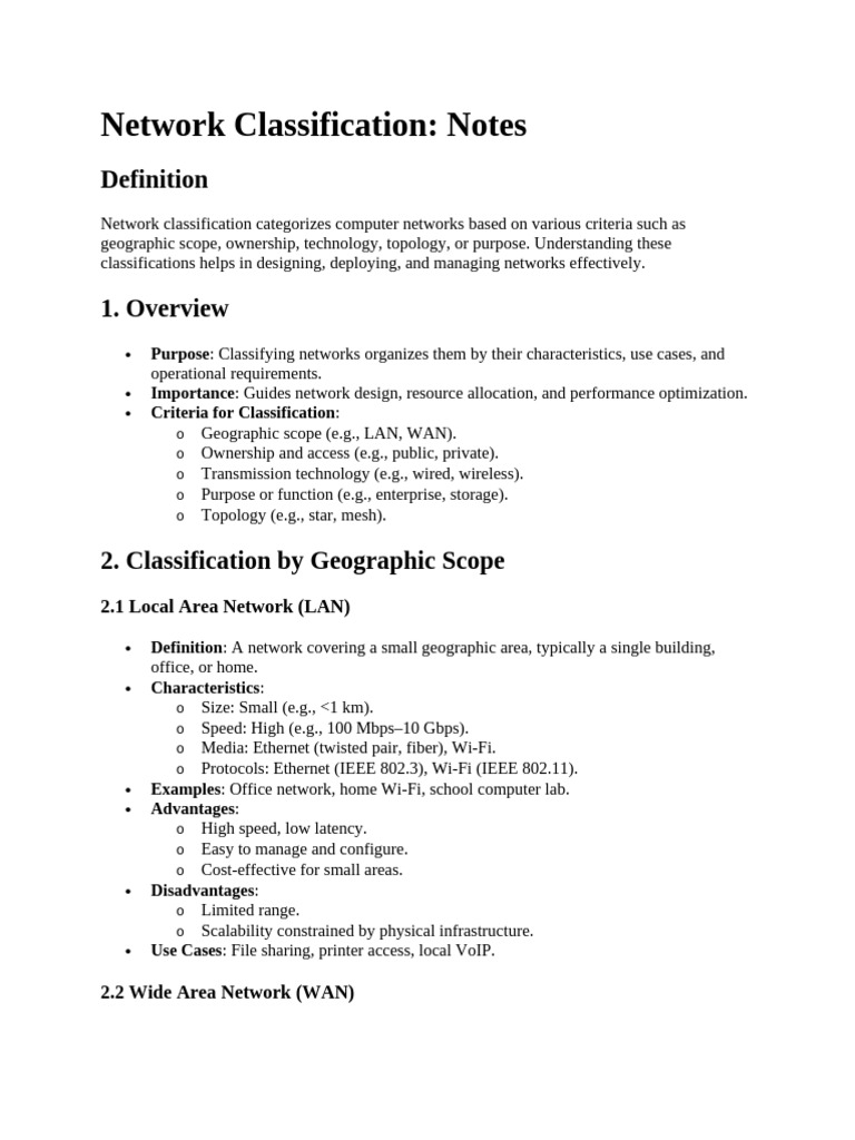 Network Classification-1 | PDF | Computer Network | Local Area Network
