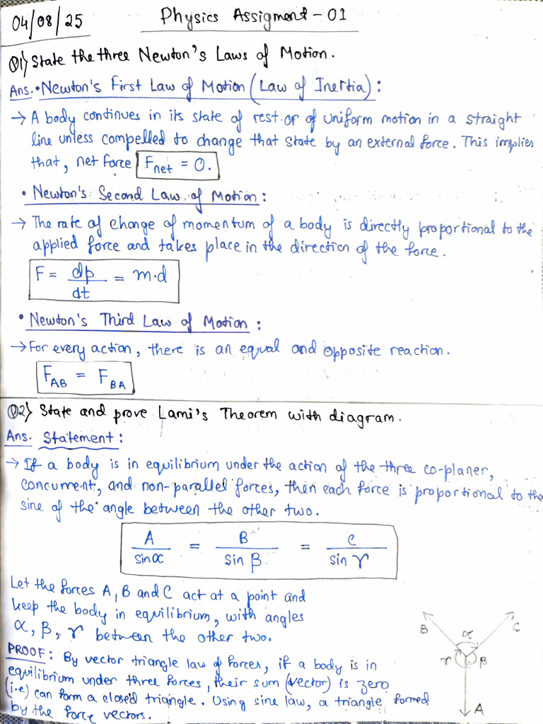 Physics Assignments (01-06) | PDF
