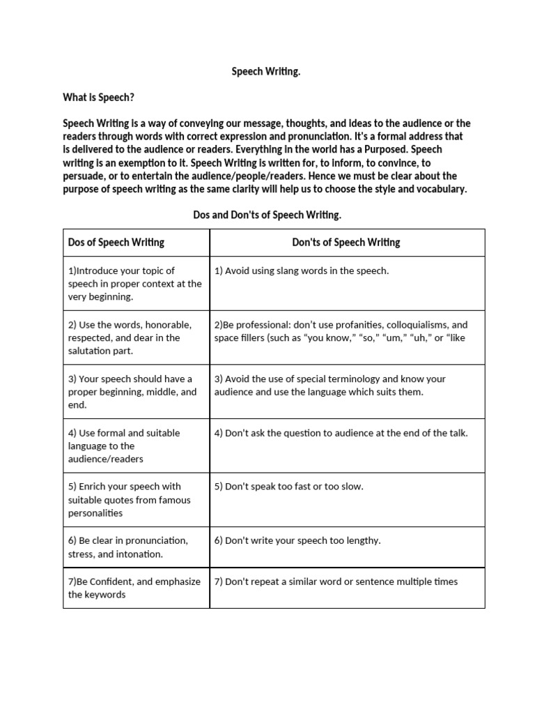 Speech Writing | PDF | Natural Environment
