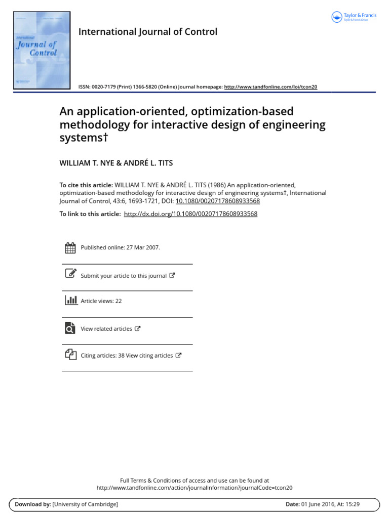 An Application Oriented, Optimization Based | PDF