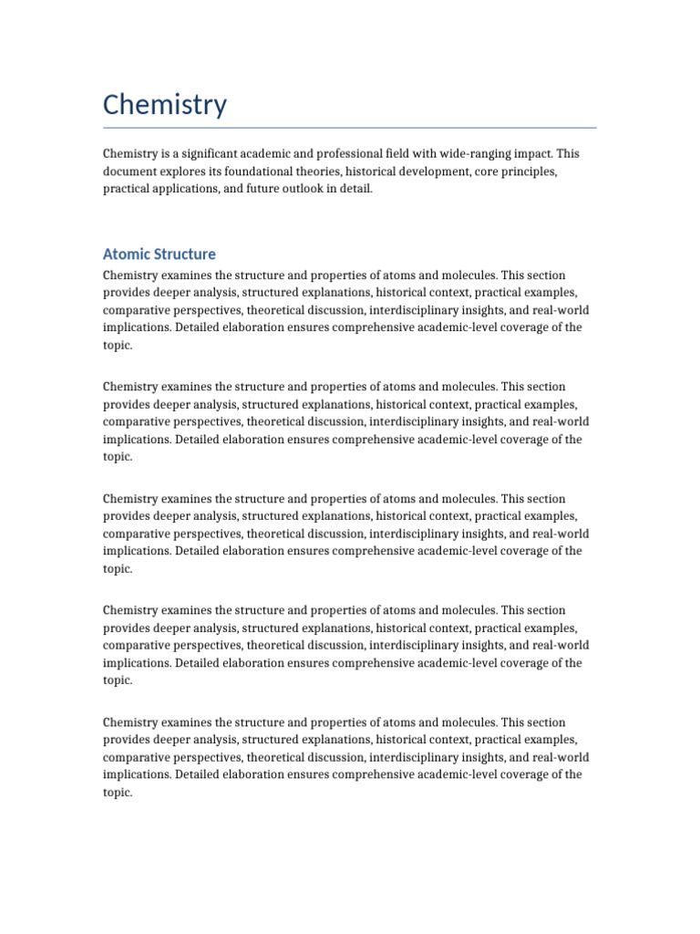 Chemistry Comprehensive Document | PDF | Chemical Compounds | Chemistry