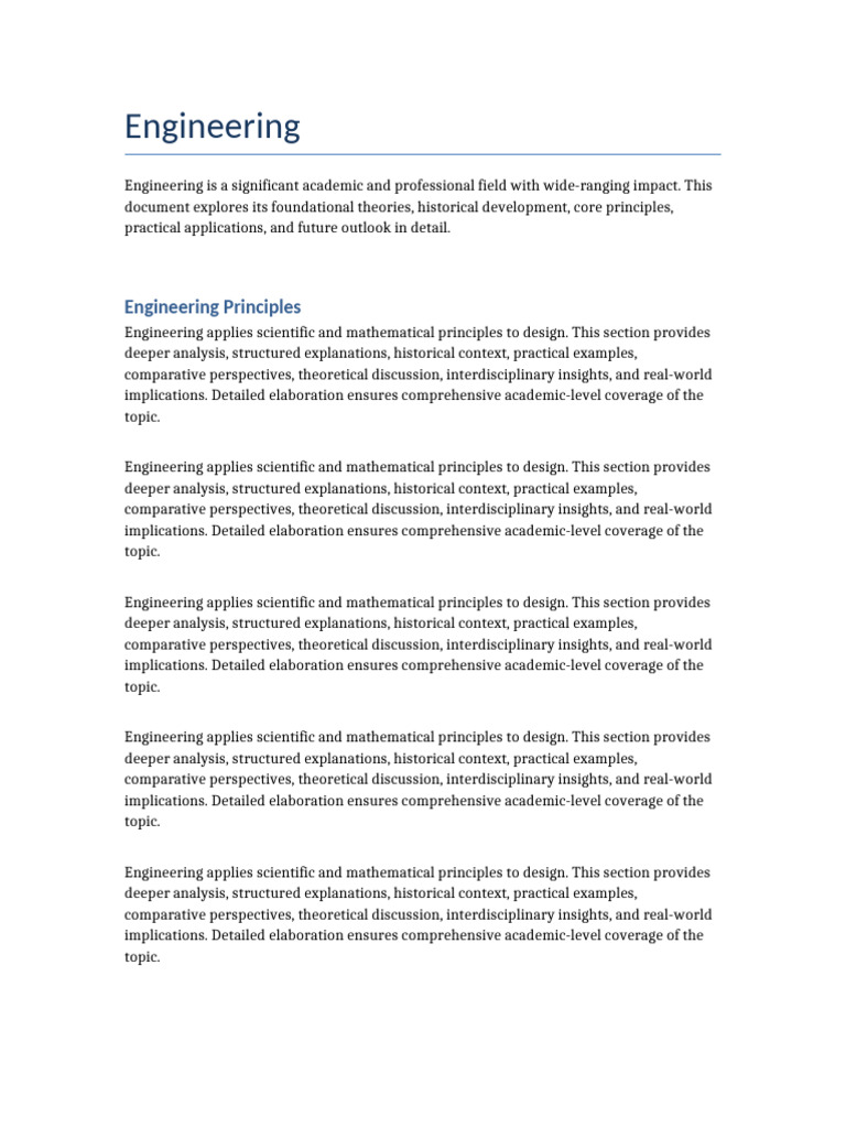 Engineering Comprehensive Document | PDF