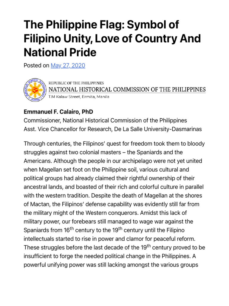 The Philippine Flag - Symbol of Filipino Unity, Love of Country and ...
