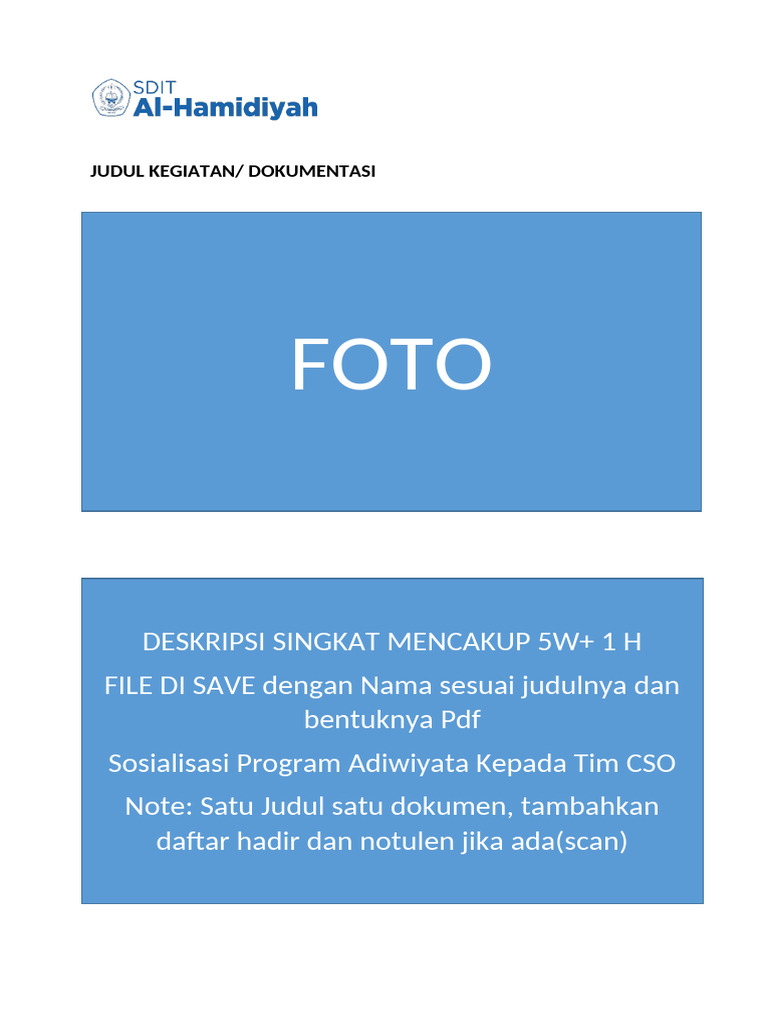 Contoh File Bukti Adiwiyata | PDF