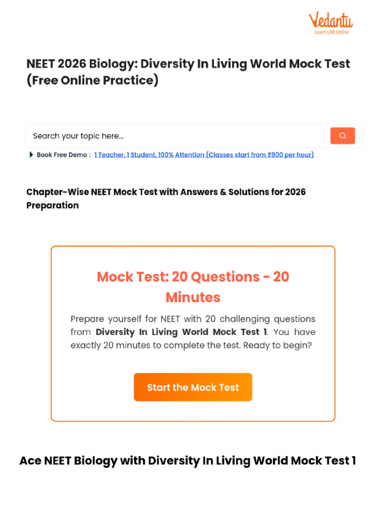 neet-2026-biology-diversity-in-living-world-mock-test-free-online