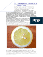 Aceite de oliva y limón para los cálculos de la vesícula biliar