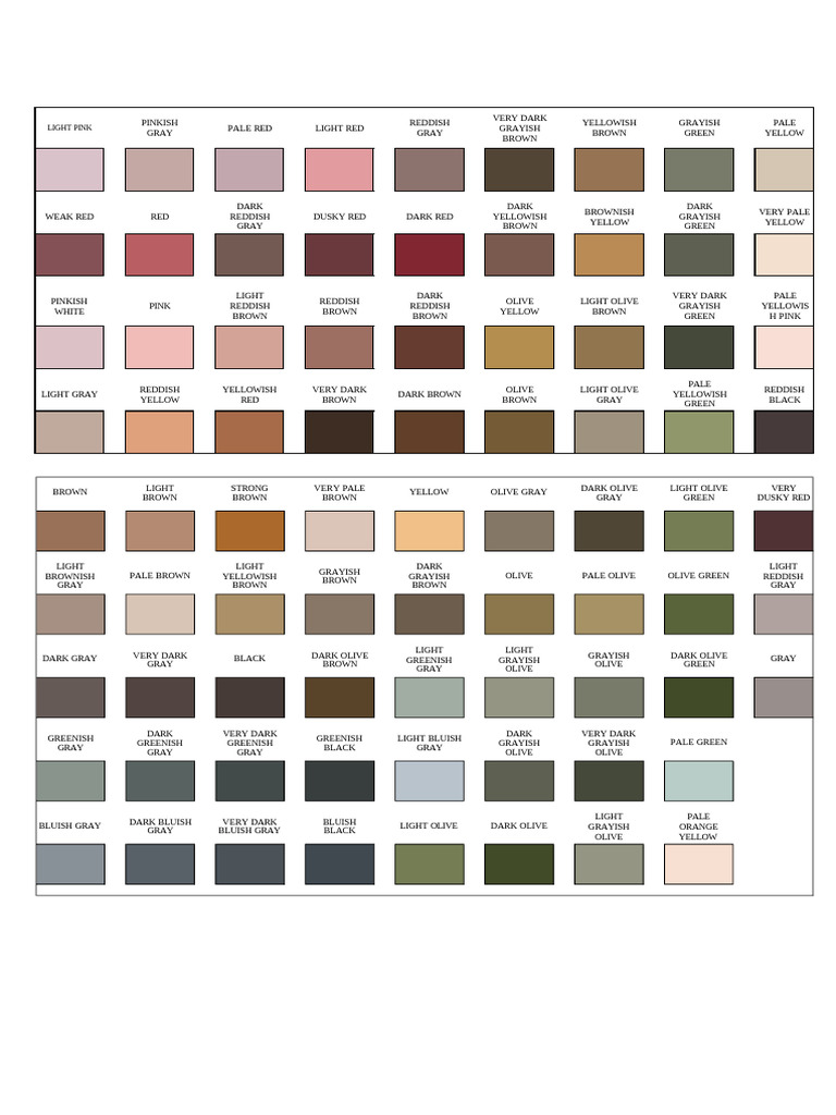 4.1 Munsell Color Chart | PDF | Brown | Green
