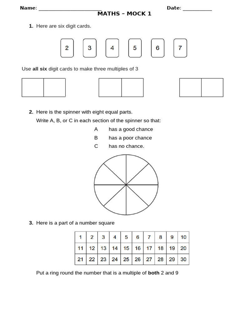 41 - Maths Mock 1 | PDF | Chess Theory