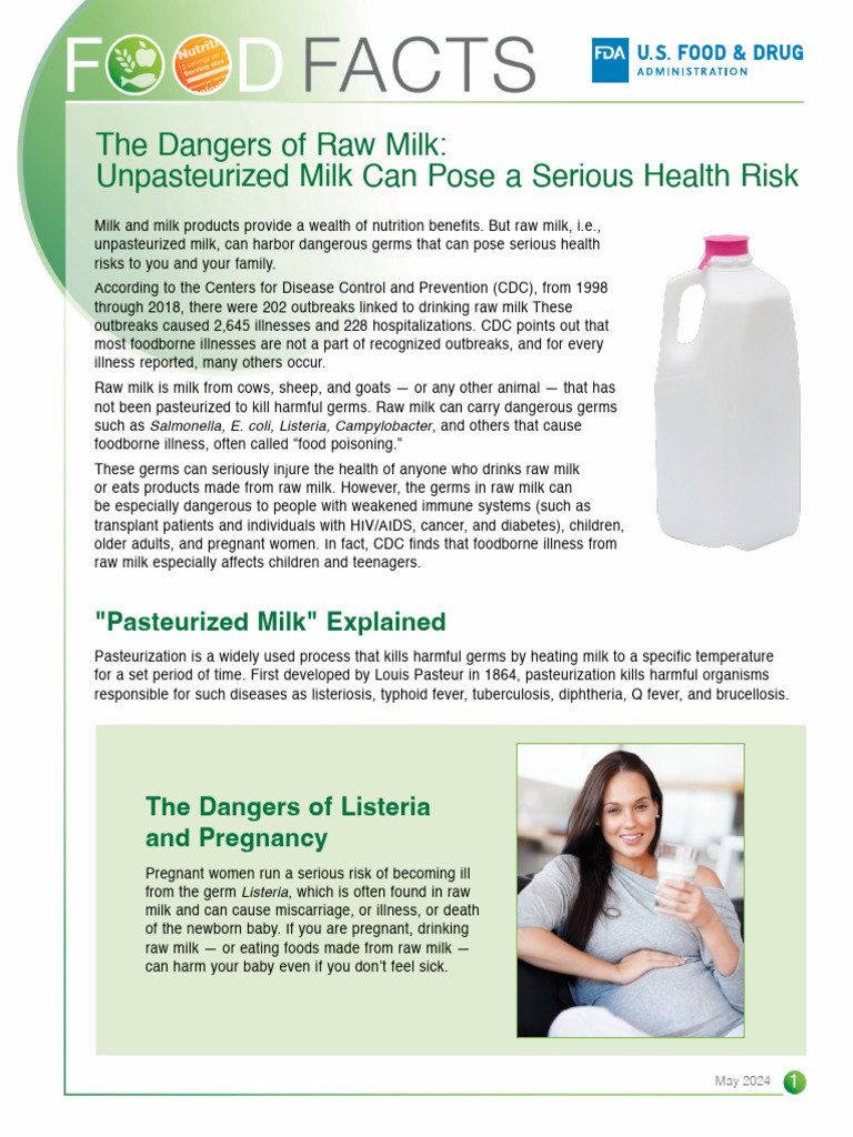 2024 05 23 Dangers-Raw-Milk | PDF | Milk | Foodborne Illness