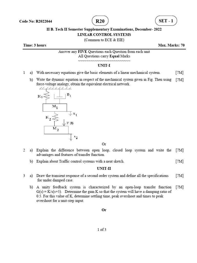 Linear Control Systems Dec 2022 | PDF | Feedback | Signal Processing