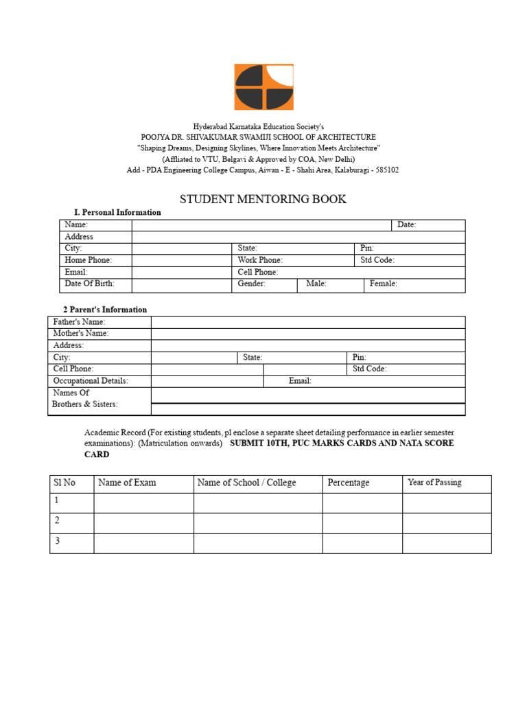 Mentoring Form 2026 | PDF