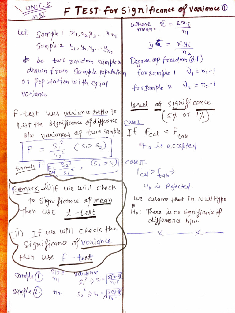 Maths F-Test & Chi Square Test | PDF | Statistical Theory