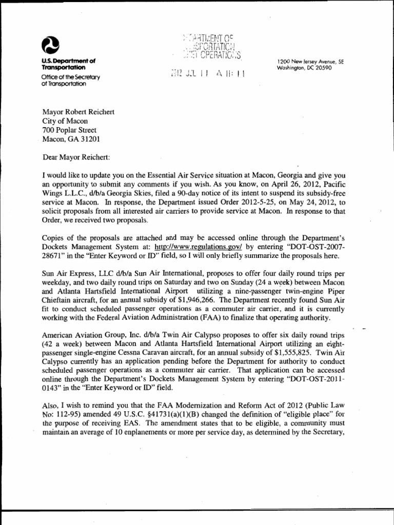 Reichert Letter | PDF | Government | The United States