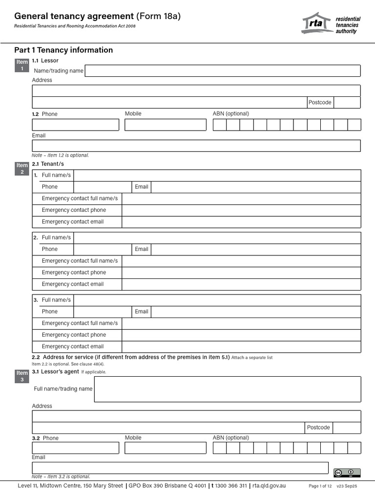 Form 18a General Tenancy Agreement v23 2026.01.01 Signed | PDF | Lease ...