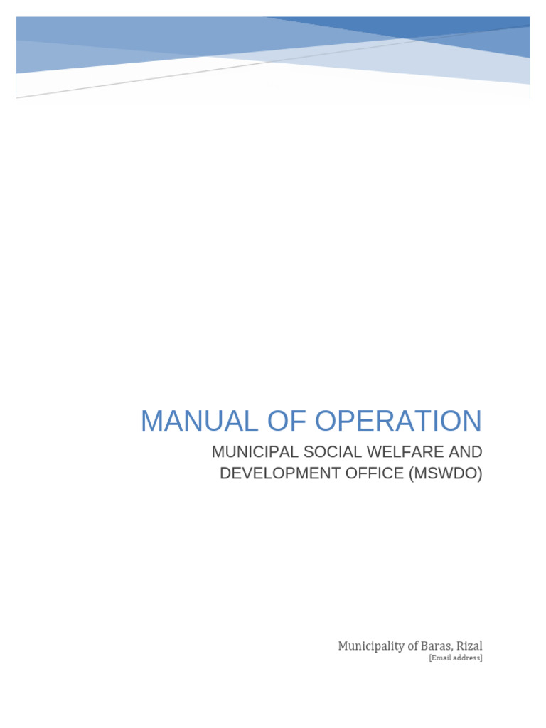 Draft Program Manual MSWDO Baras Rizal | PDF | Child Protection ...