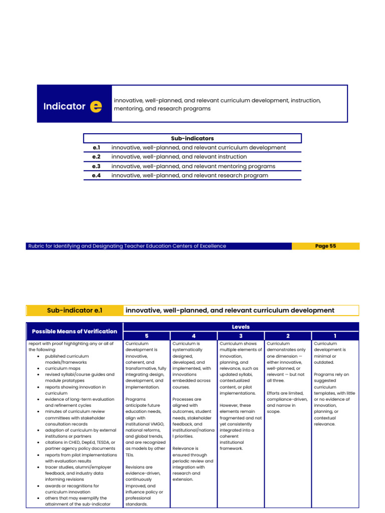 Indicator E | PDF