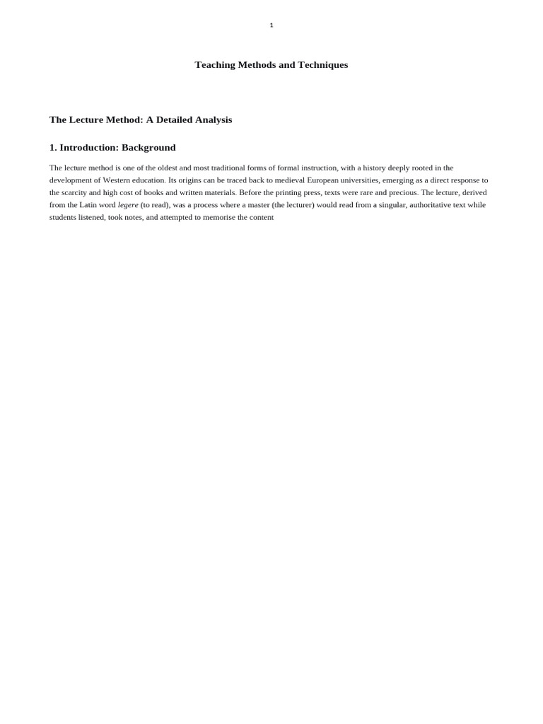 Teaching Methods and Techniques | PDF | Learning | Cognition