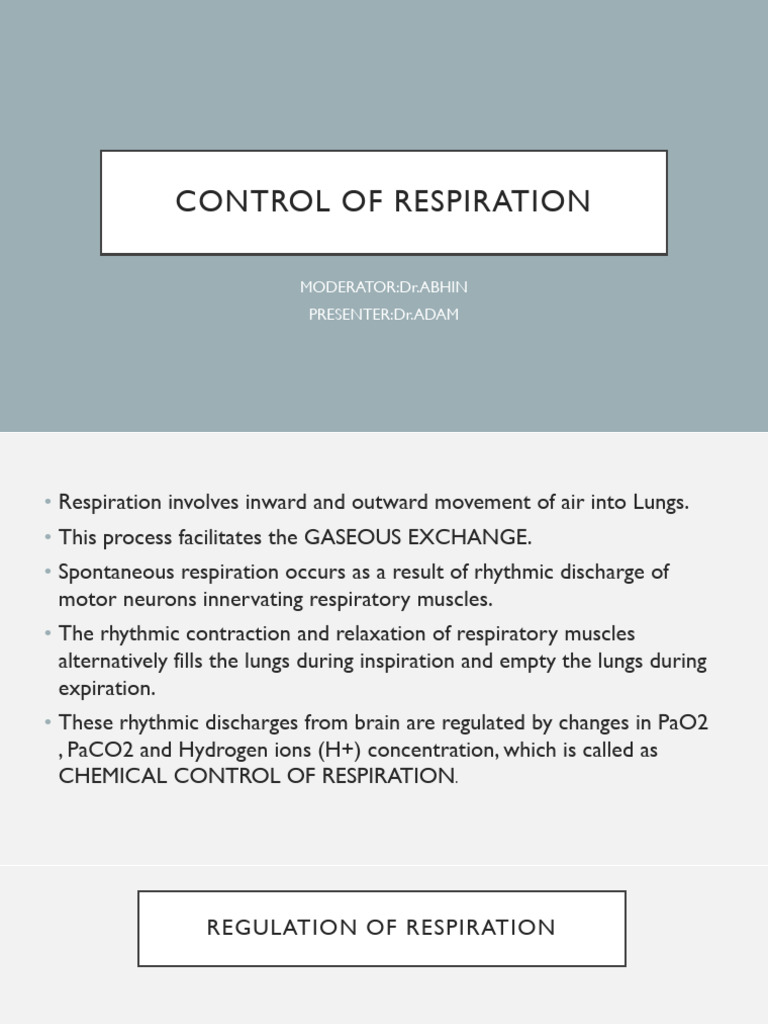 Control of Respiration | PDF | Exhalation | Respiration
