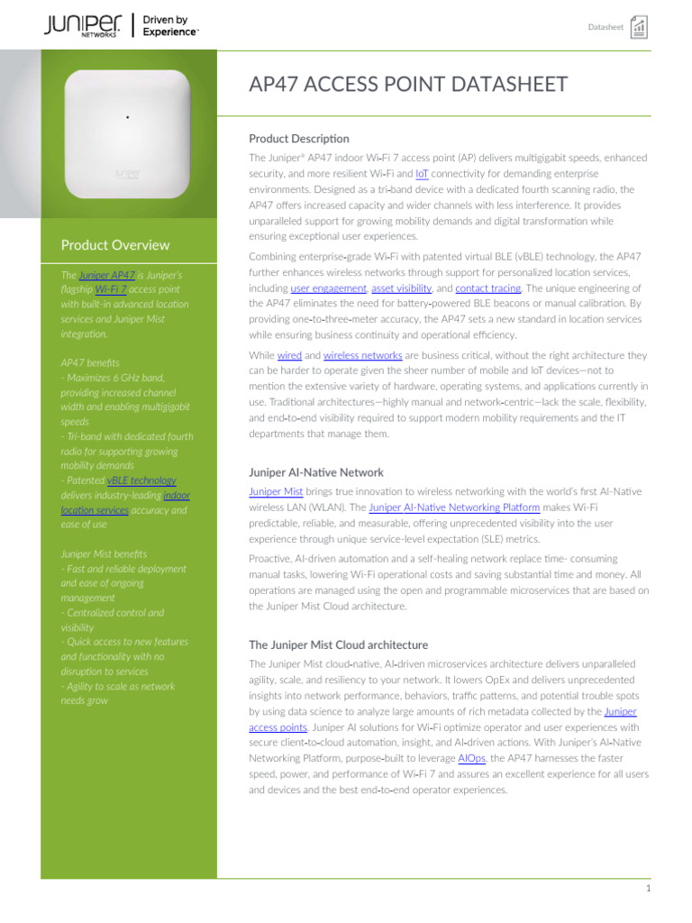 Ap47 Access Point Datasheet | PDF | Wi Fi | Ieee 802.11