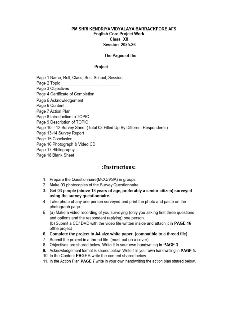Eng Project Xiib 2025-26 | PDF