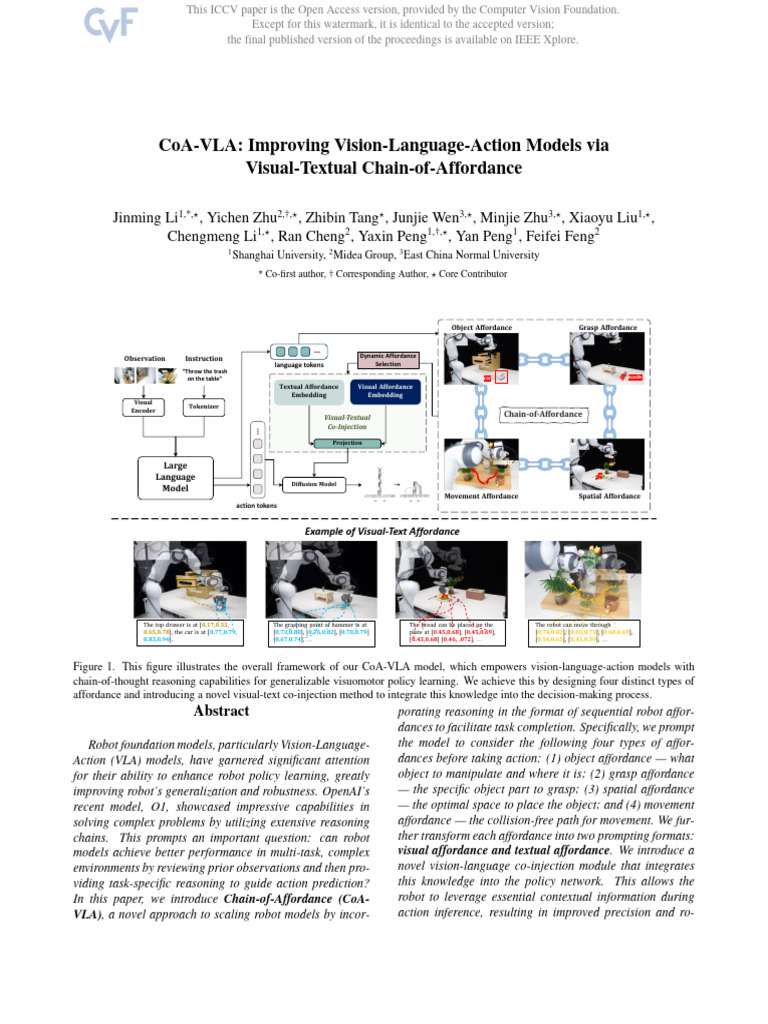 CoAVLA Improving Vision-Language-Action Models Via Visual-Textual Chain ...