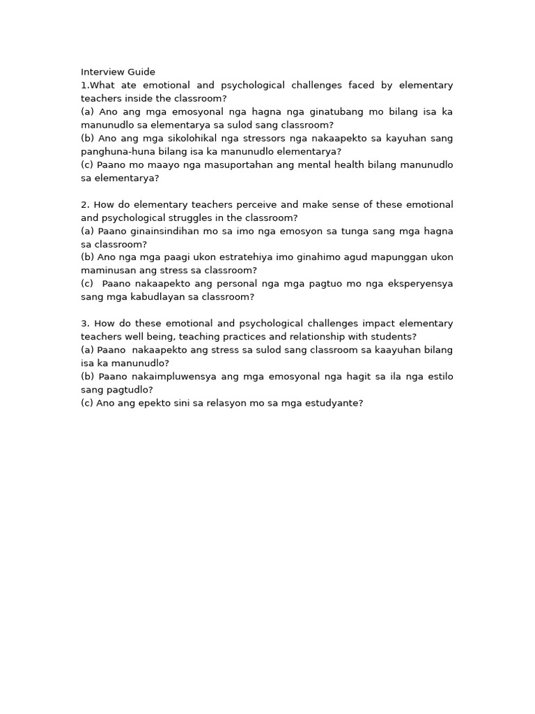 Interview Guide | PDF