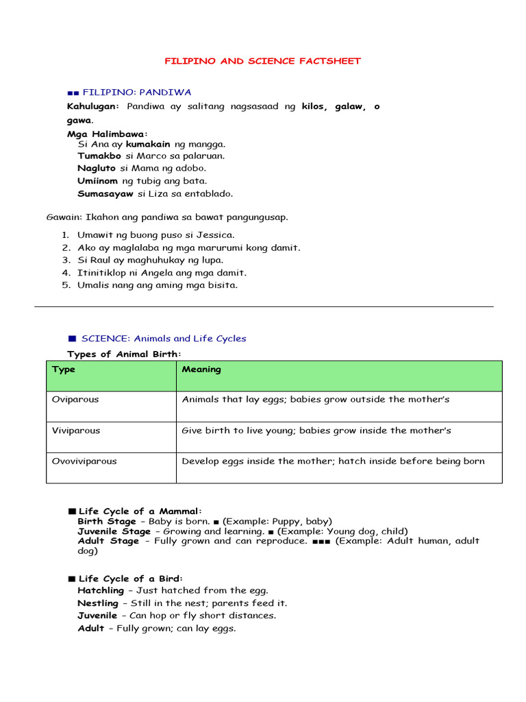 Fil and Science Factsheet | PDF