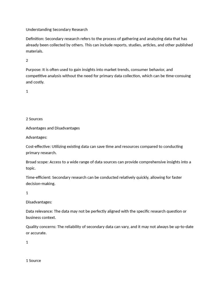 Understanding Secondary Research | PDF