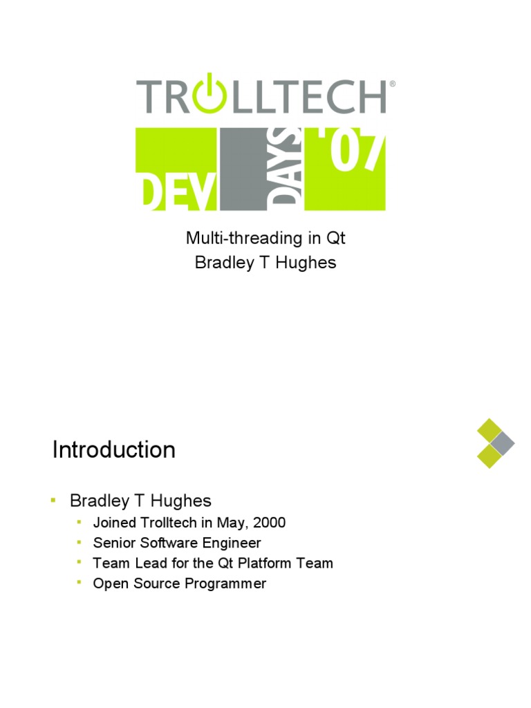 DevDays2007 MultiThreading in QT PDF Thread Queue