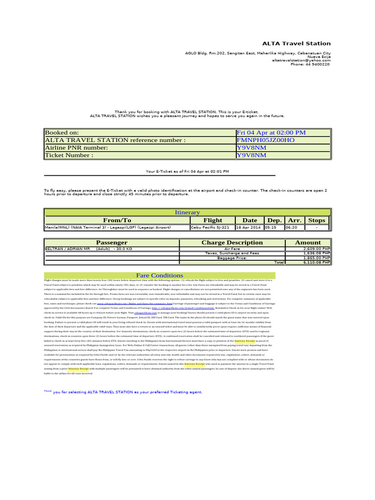 ALTA Travel Station | PDF
