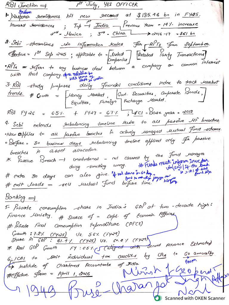 01 July 2025, Handwritten Notes | PDF