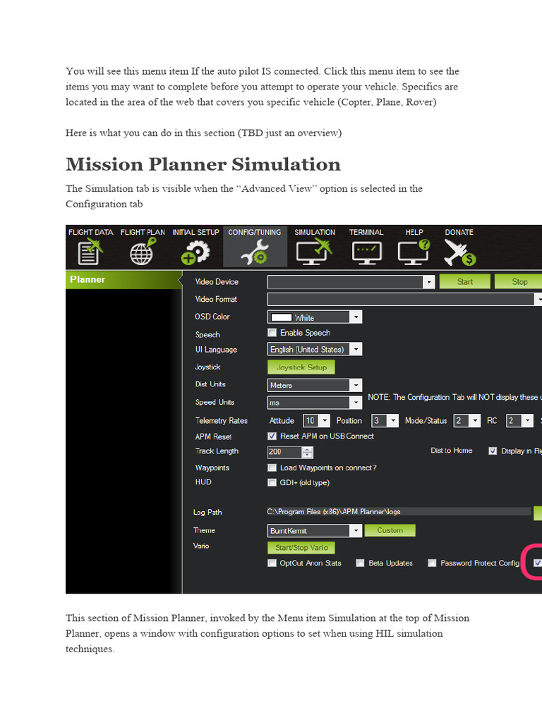 Mission Planner - Simulation | PDF | Compass | Simulation