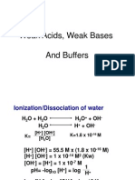 Weak Acids, Weak Bases and Buffers